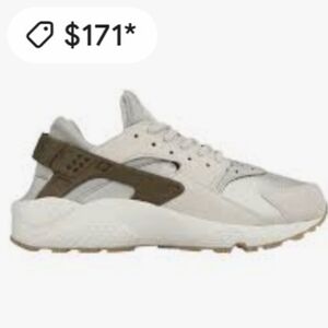 Women nike air huarache beige/brun off-white sneakers/shoes 8 1/2